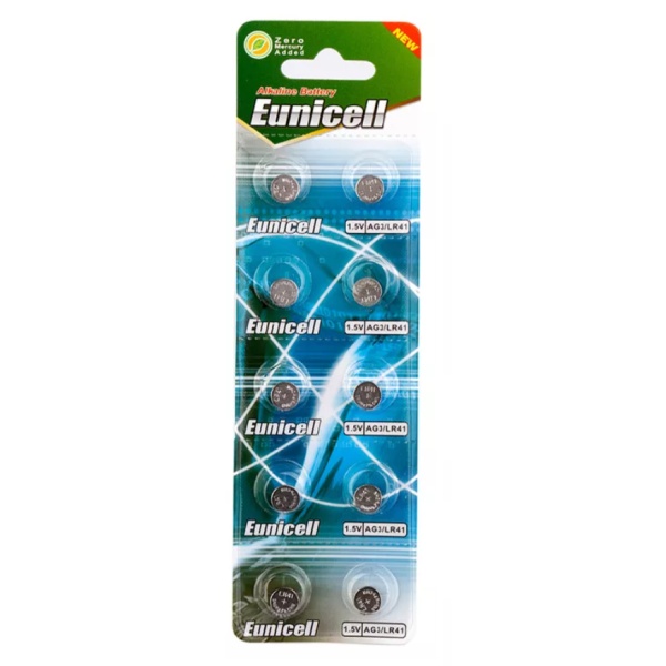 250 x Eunicell AG3 / LR41 1.5V Alkaline Batteries