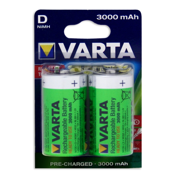 Varta D NiMH Rechargeable Batteries 2 Pack